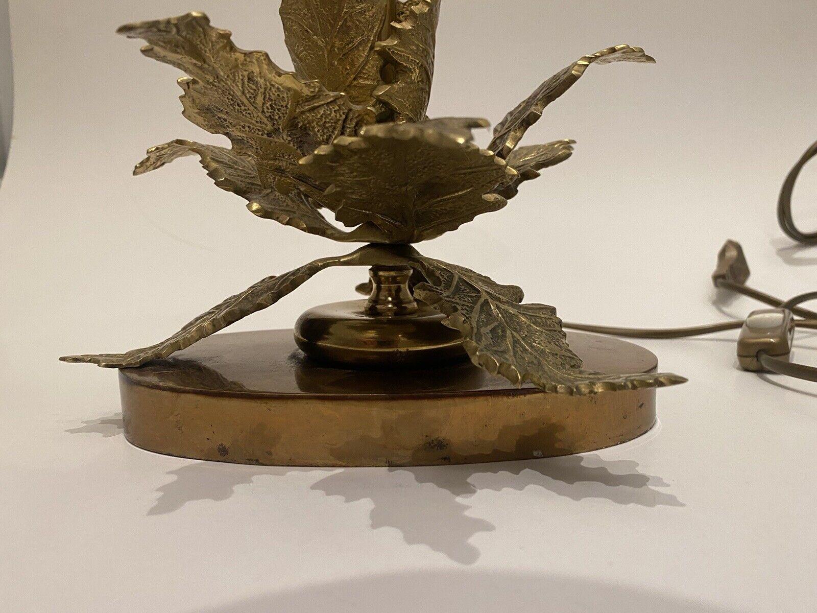 Late 20th Century French Foliage Brass Lamp in the style of Maison Charles, 1970s For Sale