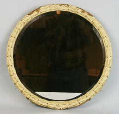 French Foliate Round Beveled Glass Mirror