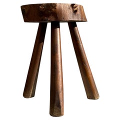 French Folk Art Brutalist Tripod Shepherd’s Stool, 1950s
