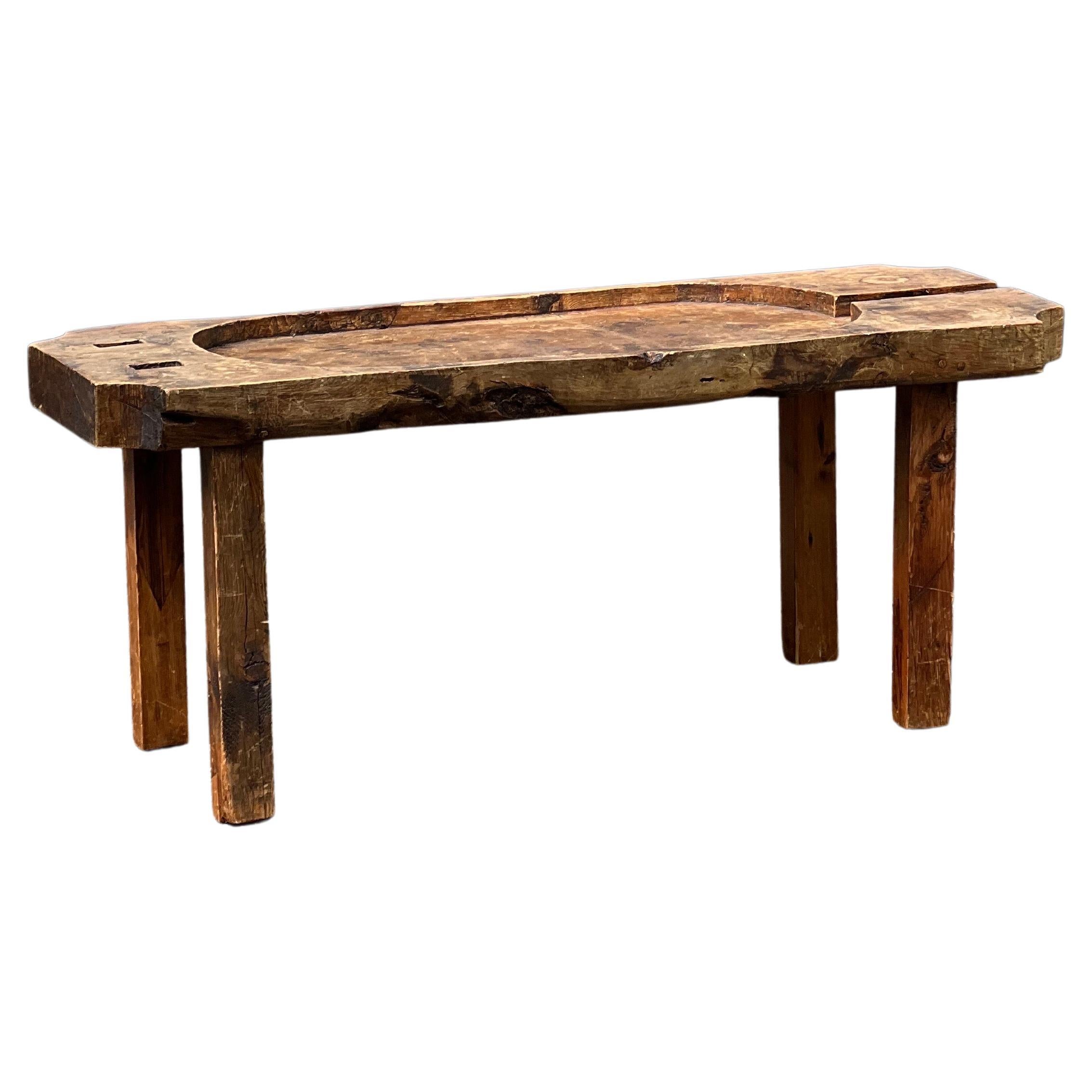 French Folk Art Cheese Making Massive Wooden Table, 1900  For Sale