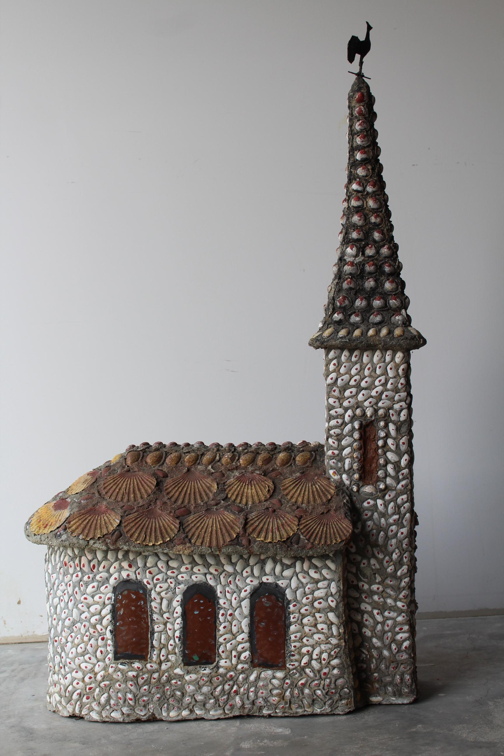 French Folk Art Church Sculpture In Good Condition For Sale In Charleston, SC