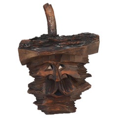 French Folk Art Face Carving Basque Landaise, c1930