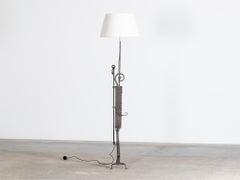 French Folk Art Floor Lamp, Early 20th Century