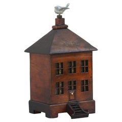 French Folk Art Money Box House c1900