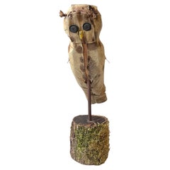 Appelant hibou d'art populaire français - effaroucheur d'oiseaux, années 1930