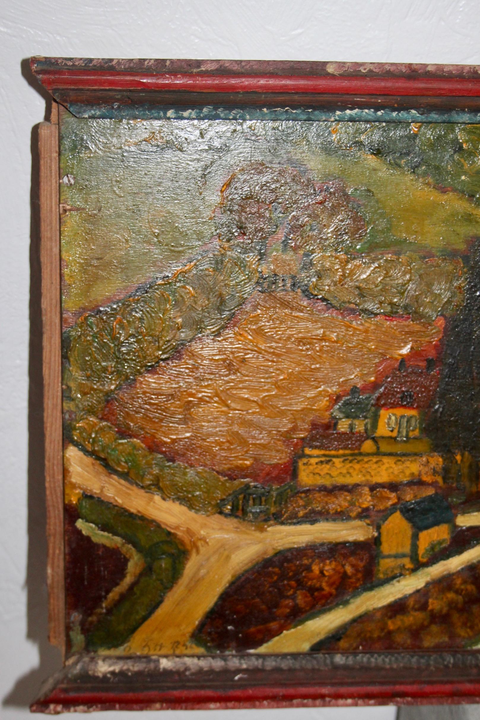 French folk art painting In Good Condition For Sale In grand Lancy, CH