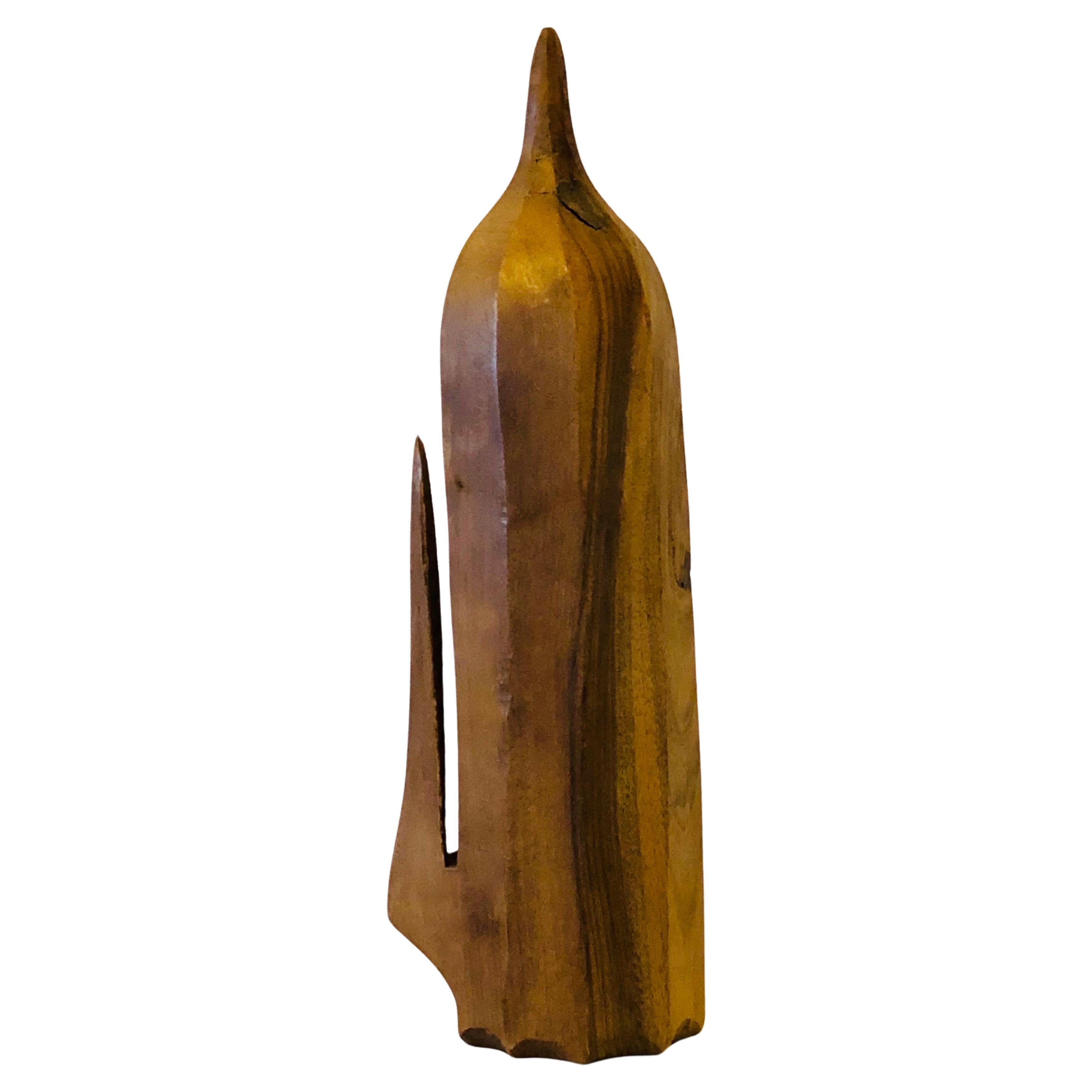 French folk art sculpture - A monoxylous sharpening stone case