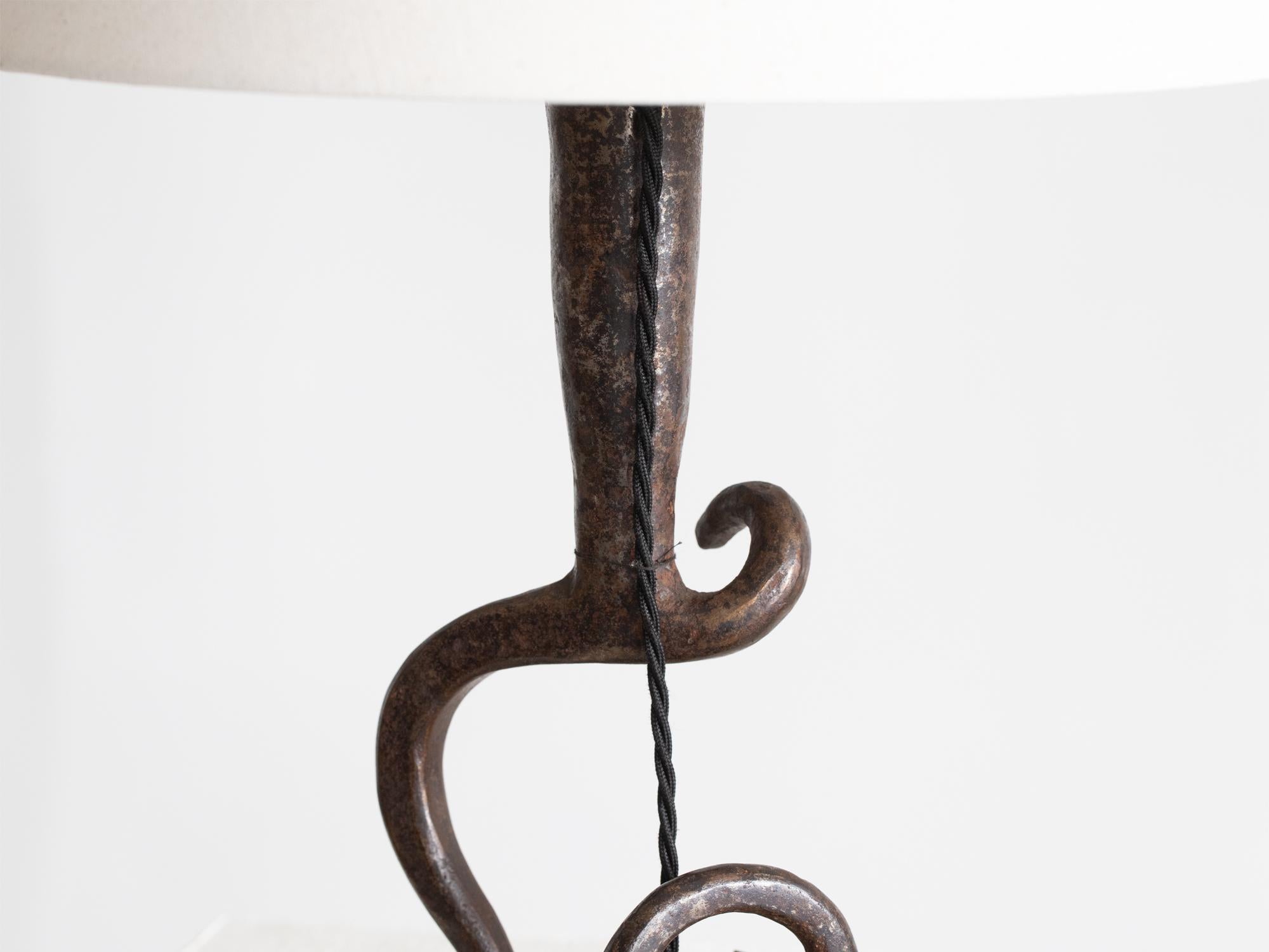 Hand-Crafted French Folk Art Table Lamp c. 1950s For Sale
