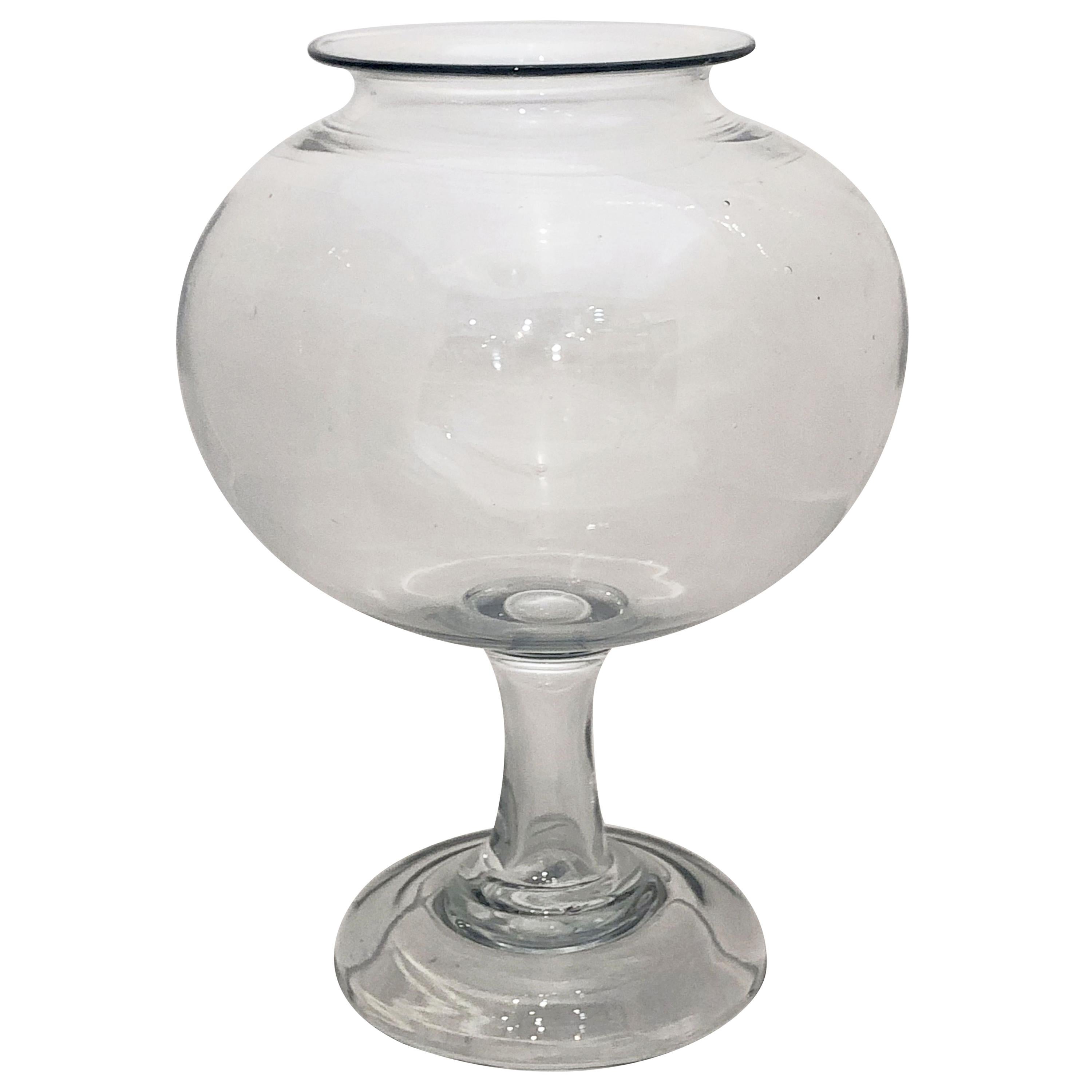 French Footed Leeches Jar of Glass from the 19th Century, a Medical Rarity