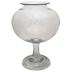 Antique French Footed Leeches Jar of Glass from the 19th Century, a Medical Rarity