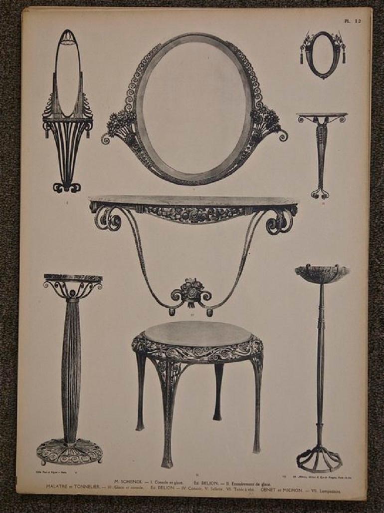 French Forged Iron Art Déco Center Table by Malatre Et Tonnelier, 1930s For Sale 7