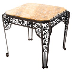 French Forged Iron Art Déco Center Table by Malatre Et Tonnelier, 1930s