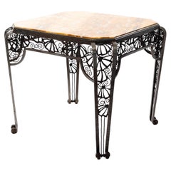 French Forged Iron Art Déco Center Table by Malatre Et Tonnelier, 1930s