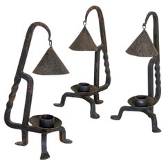 French Forged Iron Candle Holder