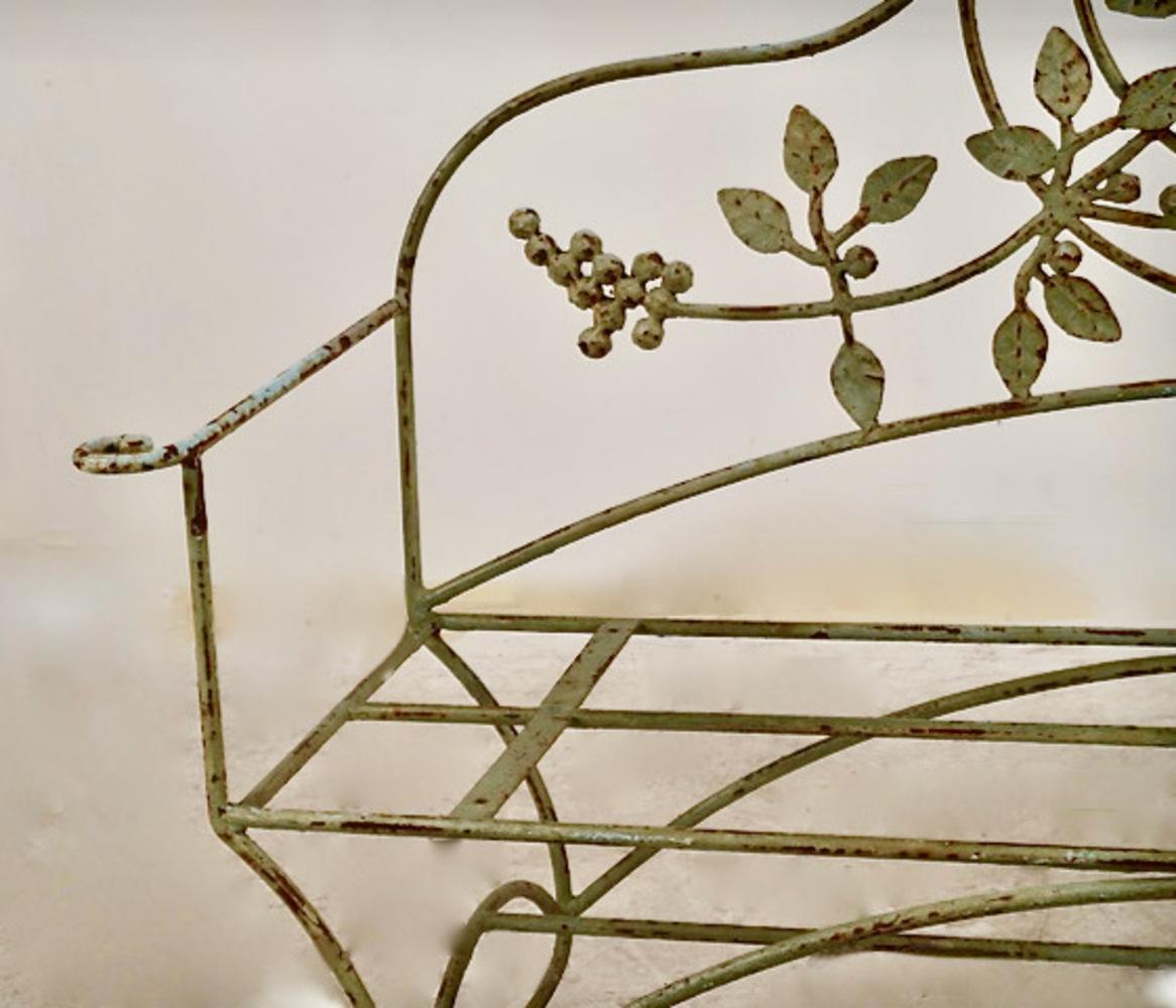 Wrought Iron French Forged Iron Garden Bench For Sale