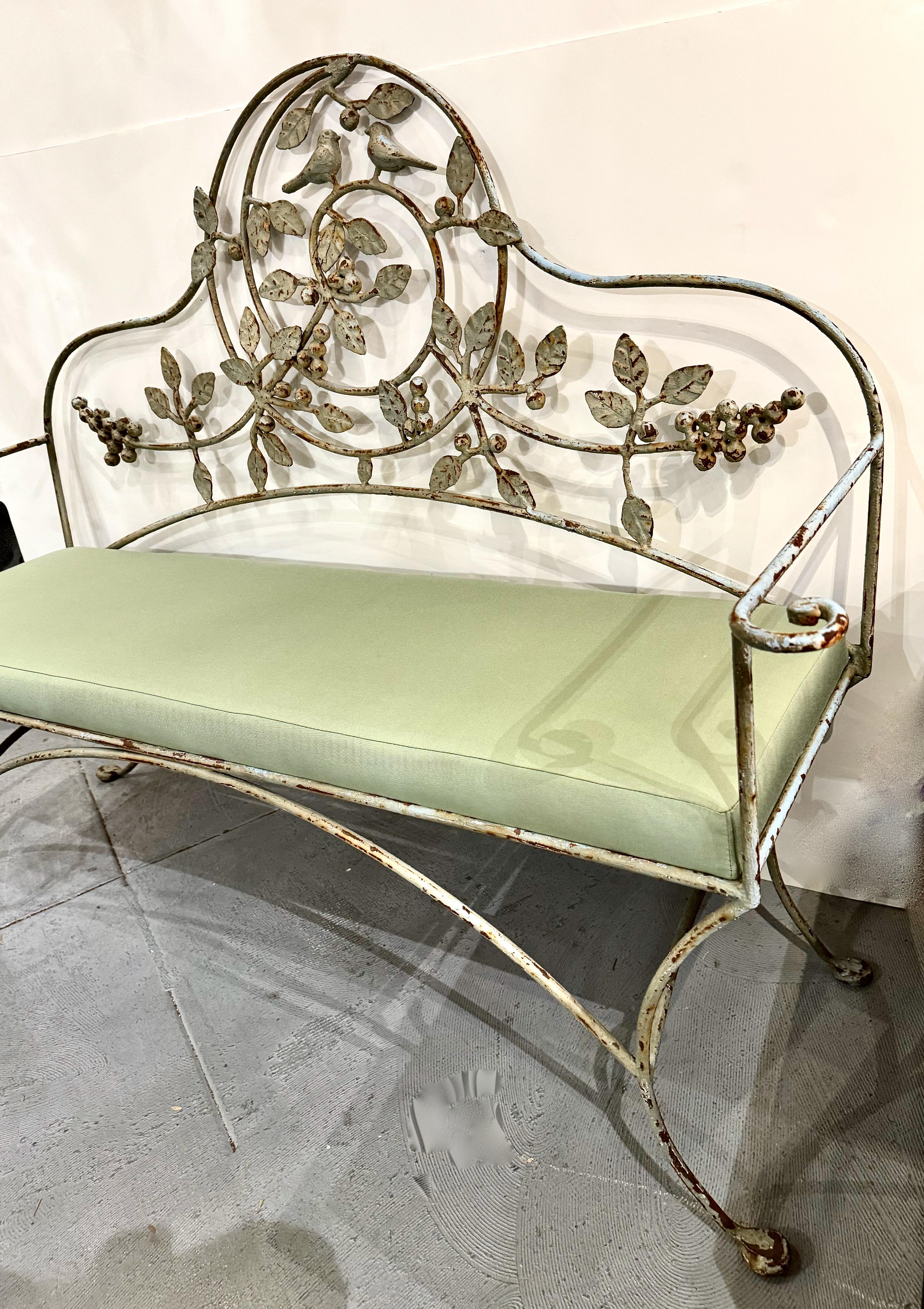 French Forged Iron Garden Bench For Sale 1