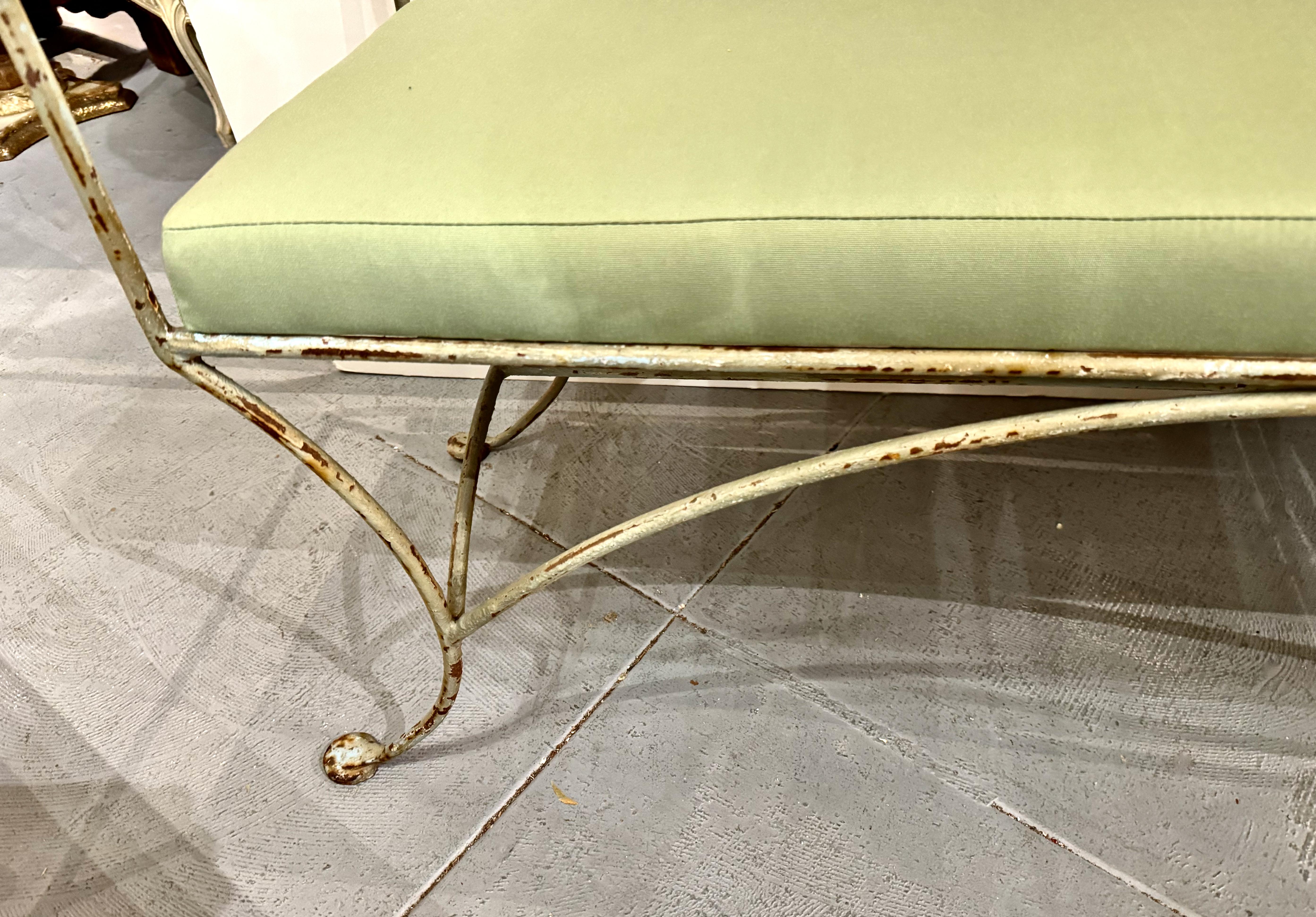 French Forged Iron Garden Bench For Sale 2