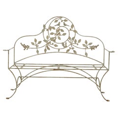 French Forged Iron Garden Bench
