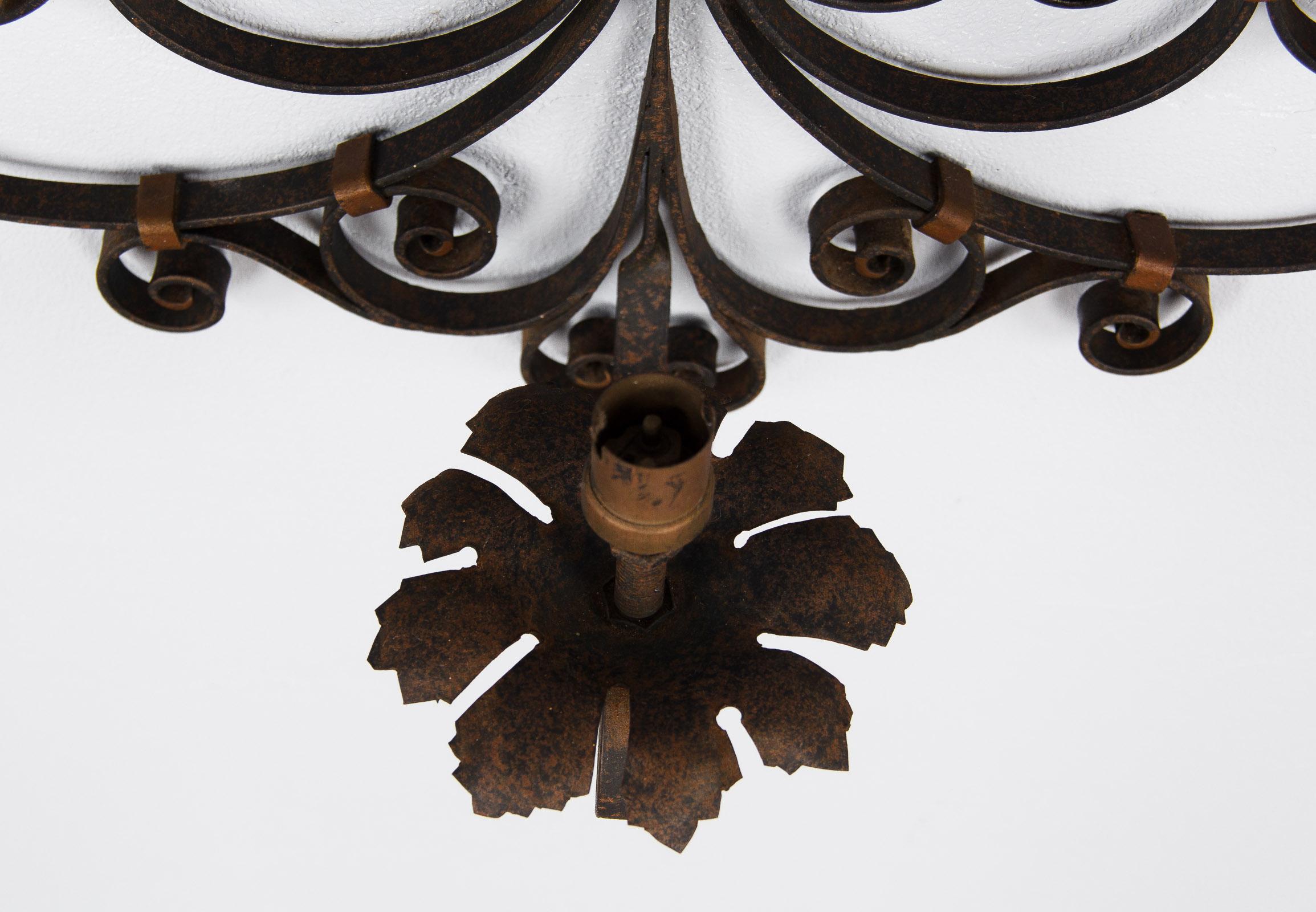 French Forged Iron Sconce, 1940s 8