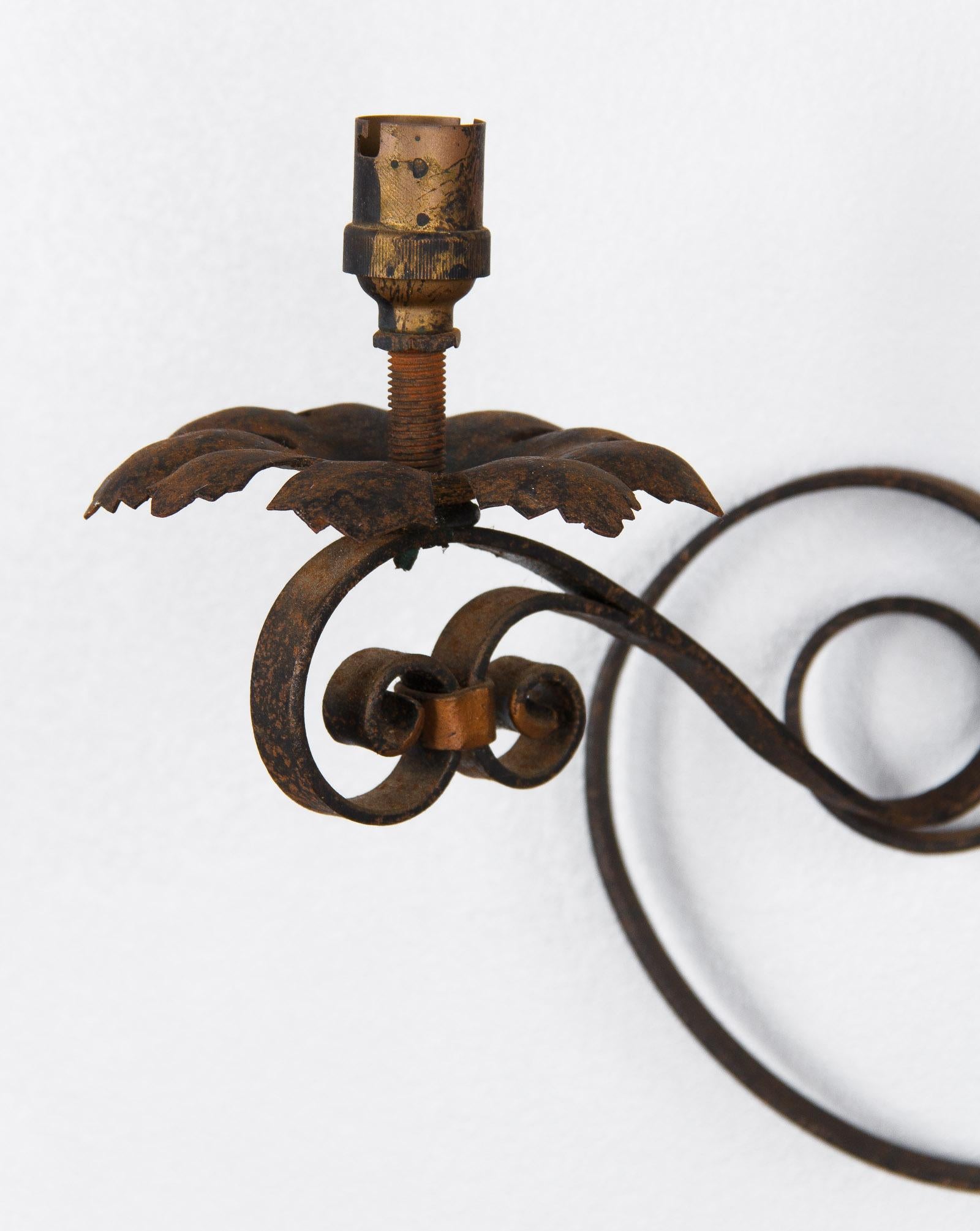 French Forged Iron Sconce, 1940s 9