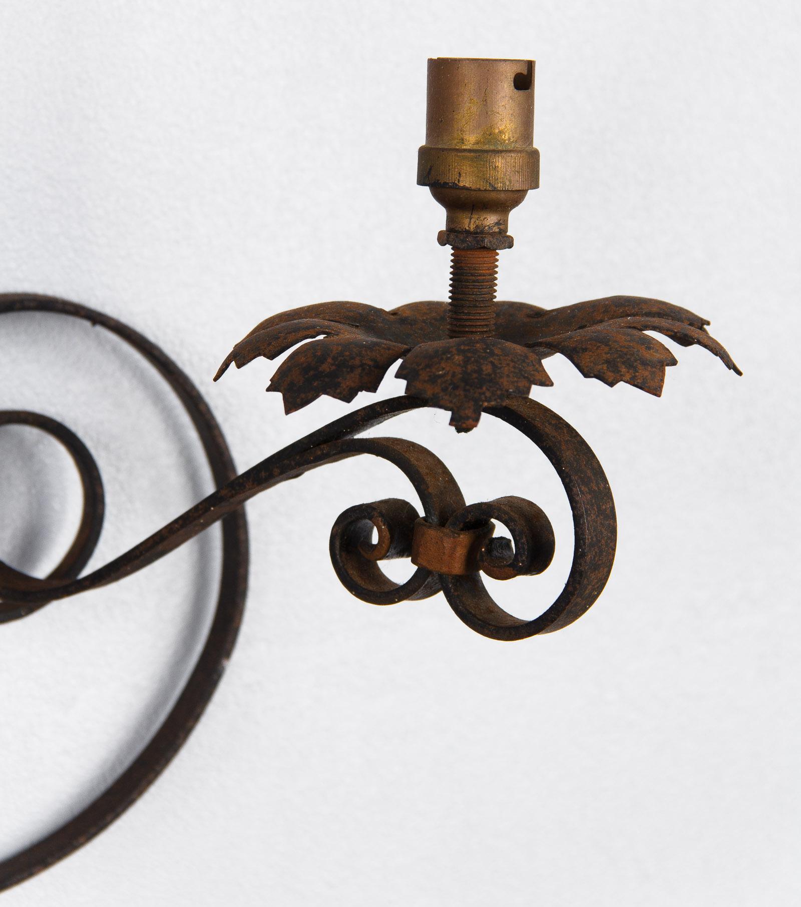 French Forged Iron Sconce, 1940s 11