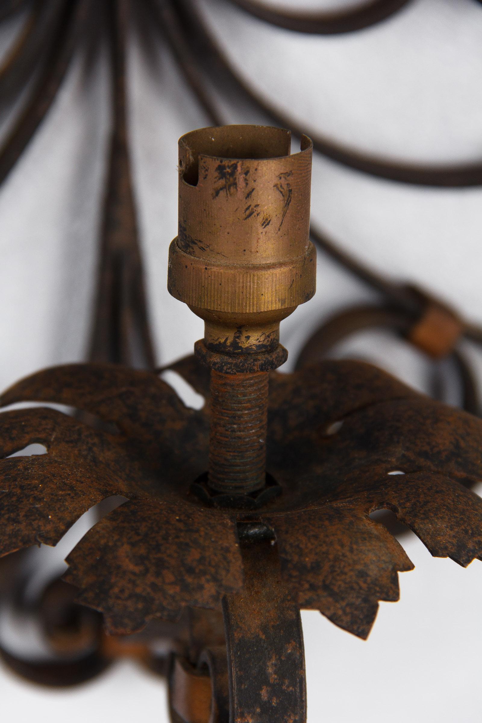 French Forged Iron Sconce, 1940s 14