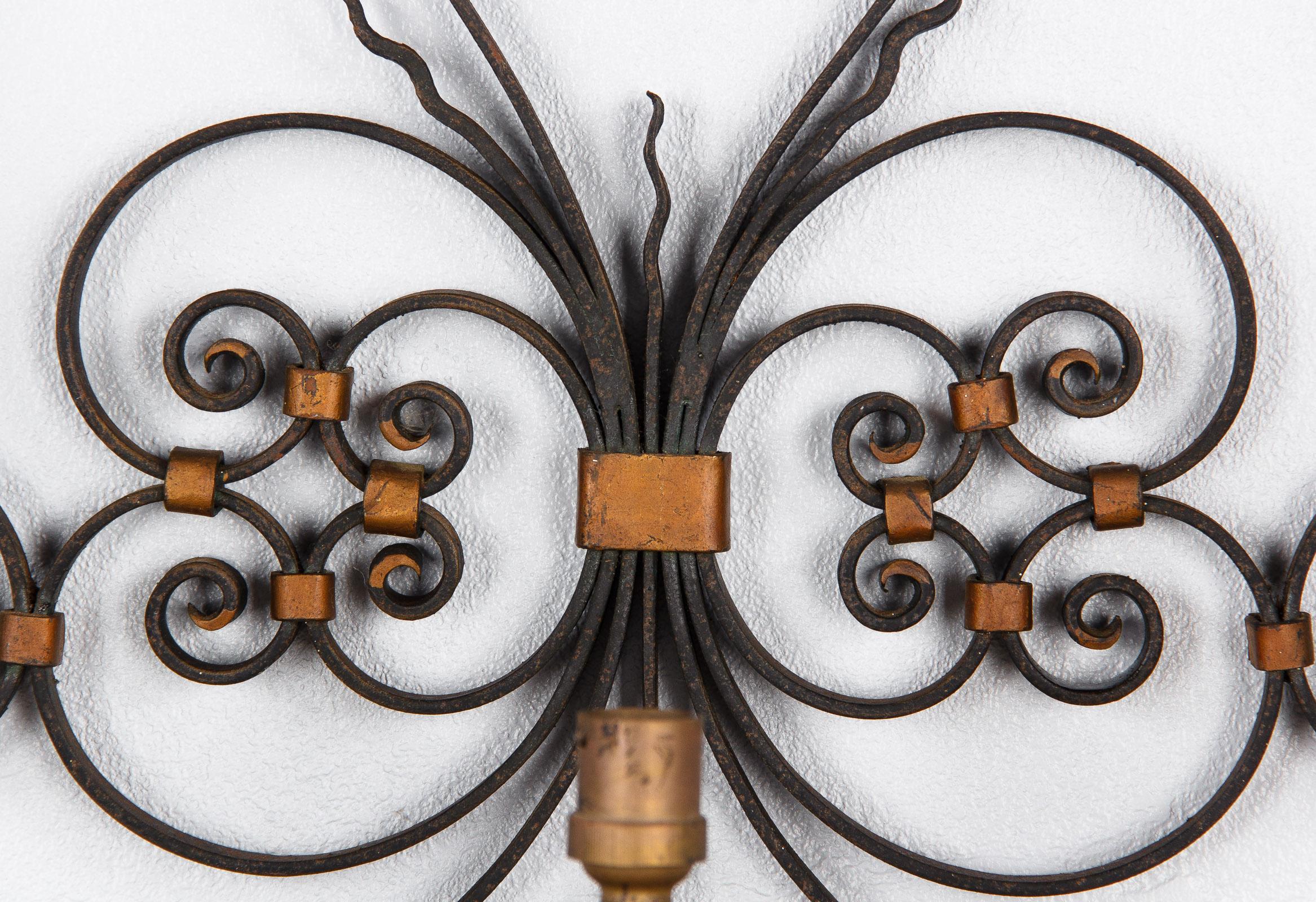 French Forged Iron Sconce, 1940s 2