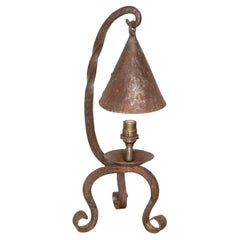 French Forged Iron Table Lamp