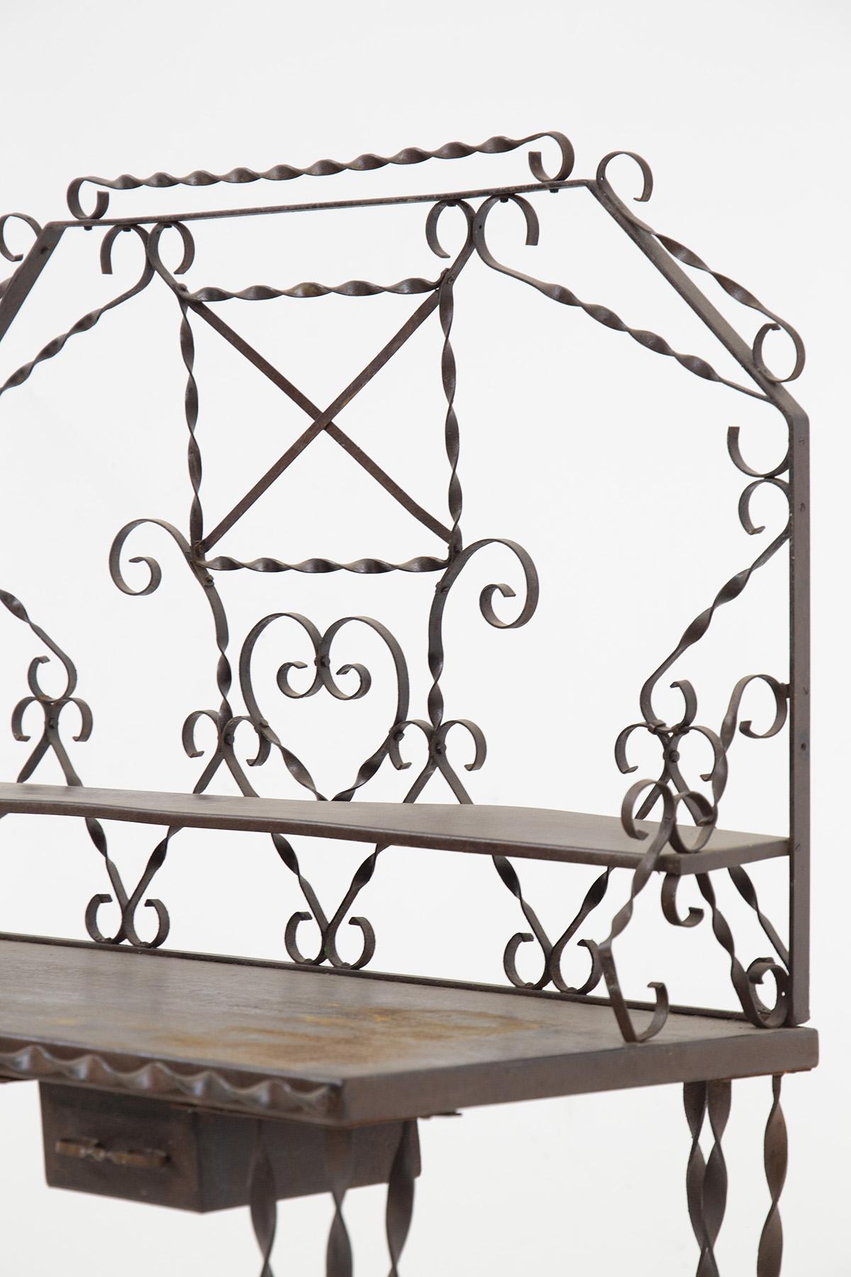 Mid-20th Century French Forged Wrought Iron Vanities Vanities Toilette For Sale