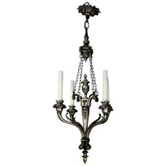French Four-Branch Silver Chandelier
