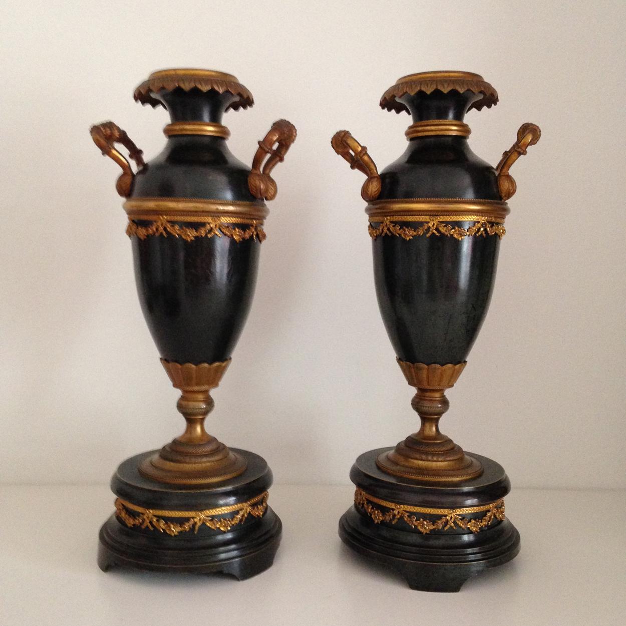 French Four Glass Library Clock Garniture, circa 1860 In Good Condition For Sale In Melbourne, Victoria