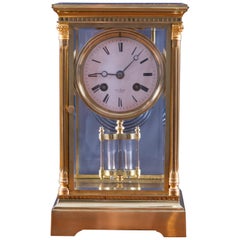 French Four Glass Mantel Clock
