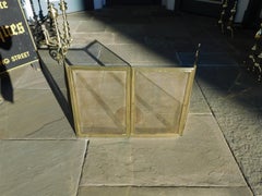 French Four Panel Molded Edge Ball Finial Folding Fire Place Screen, Circa 1840