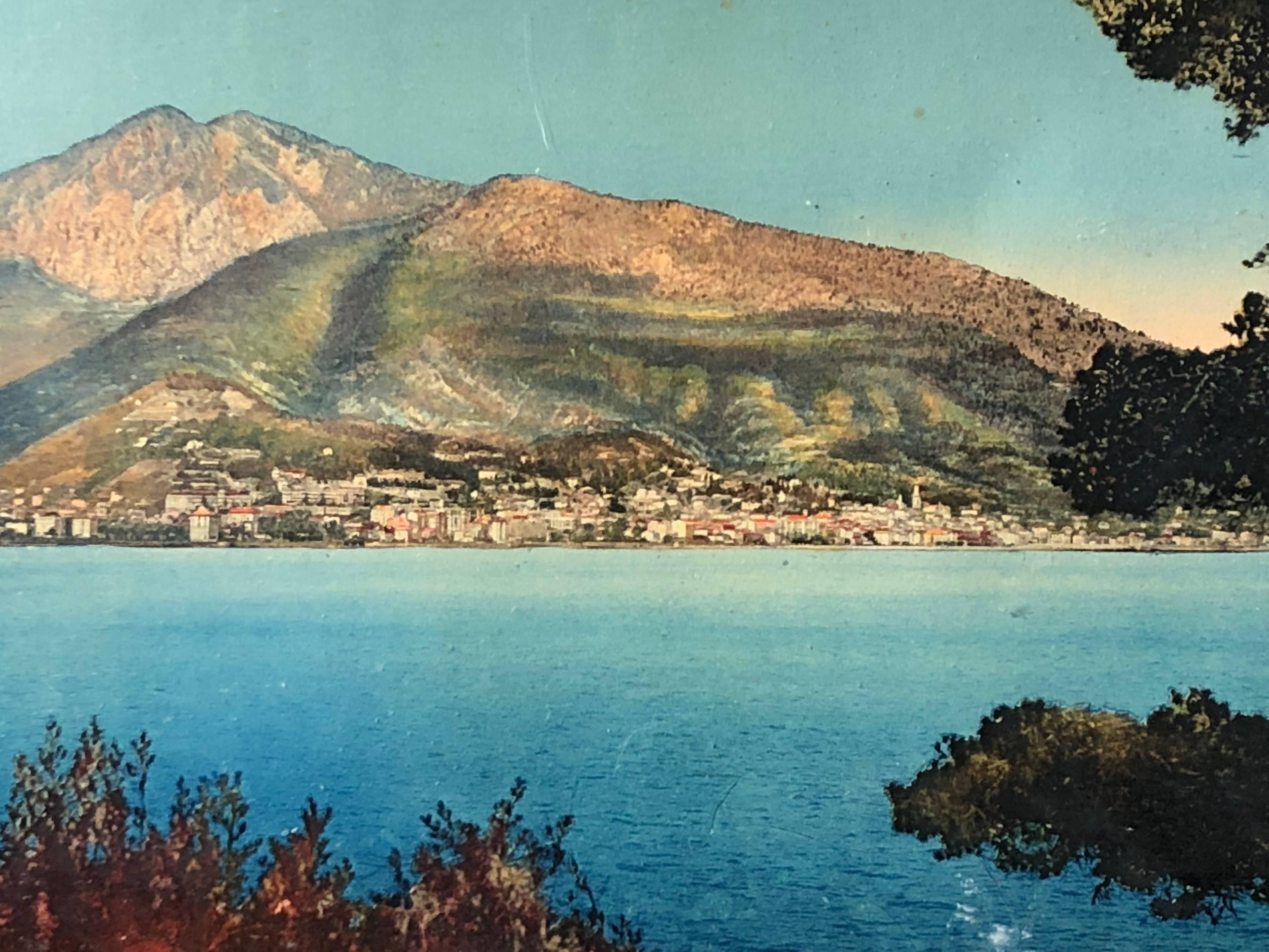 French Framed Color Photos of Menton and Cap Martin, French Riviera, 1950s In Good Condition For Sale In Petaluma, CA