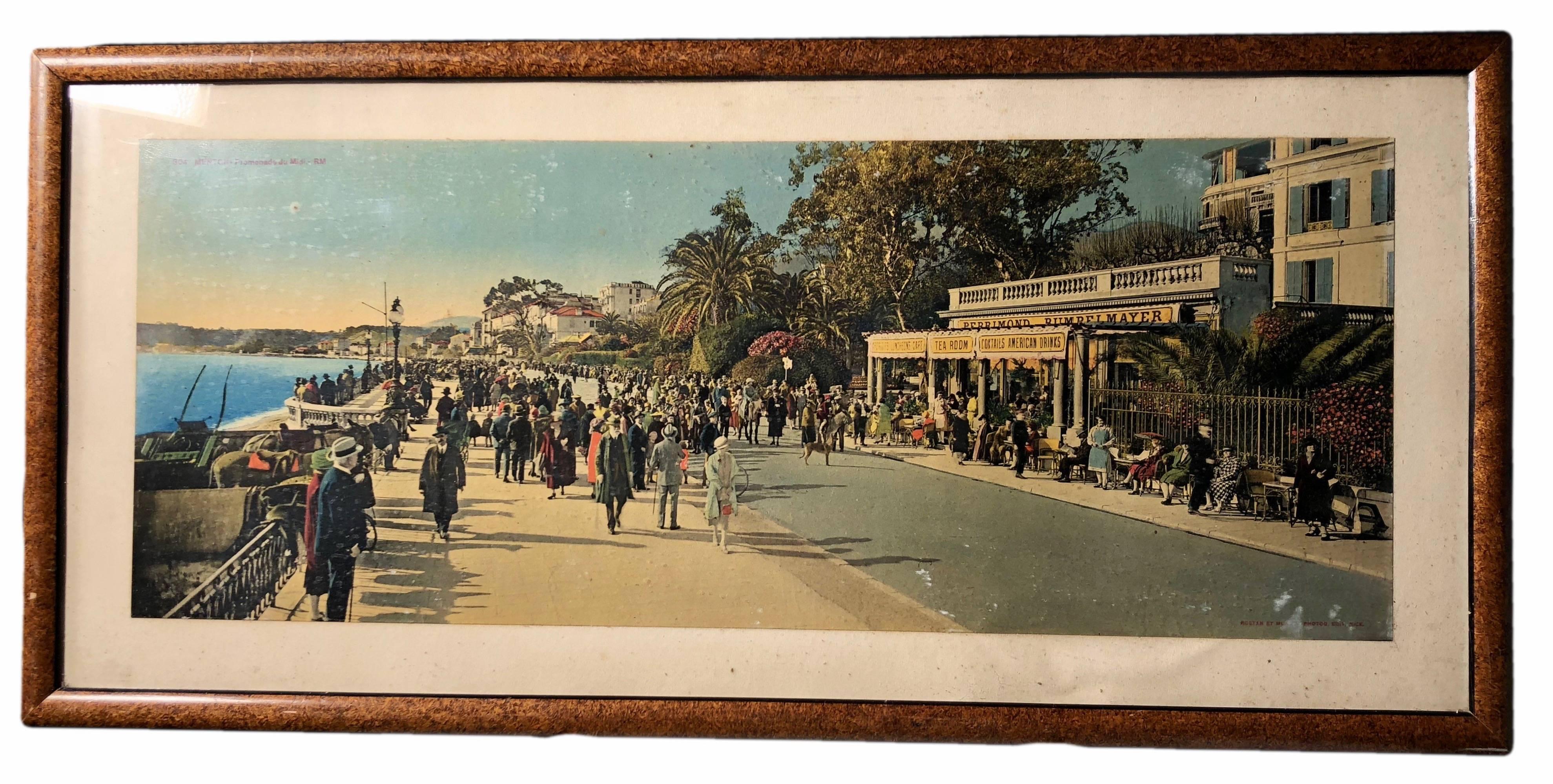 20th Century French Framed Color Photos of Menton and Cap Martin, French Riviera, 1950s For Sale