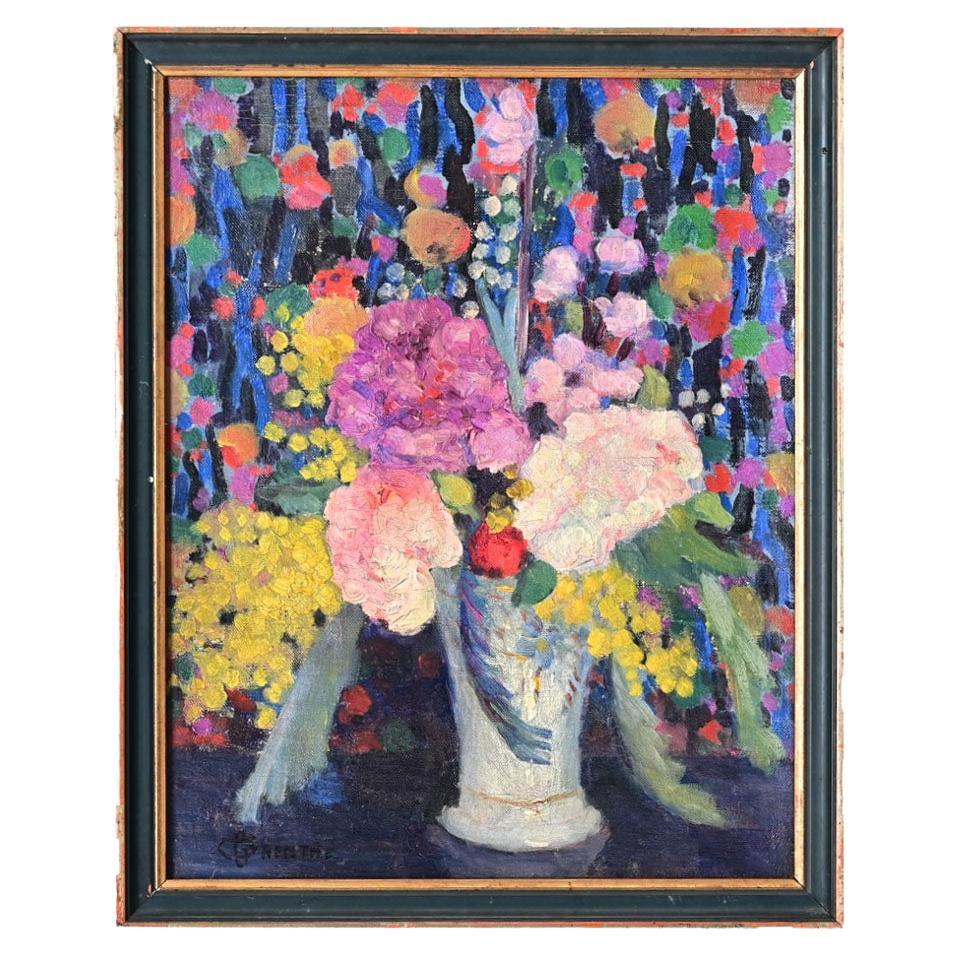 Französisch gerahmte Blumenmalerei