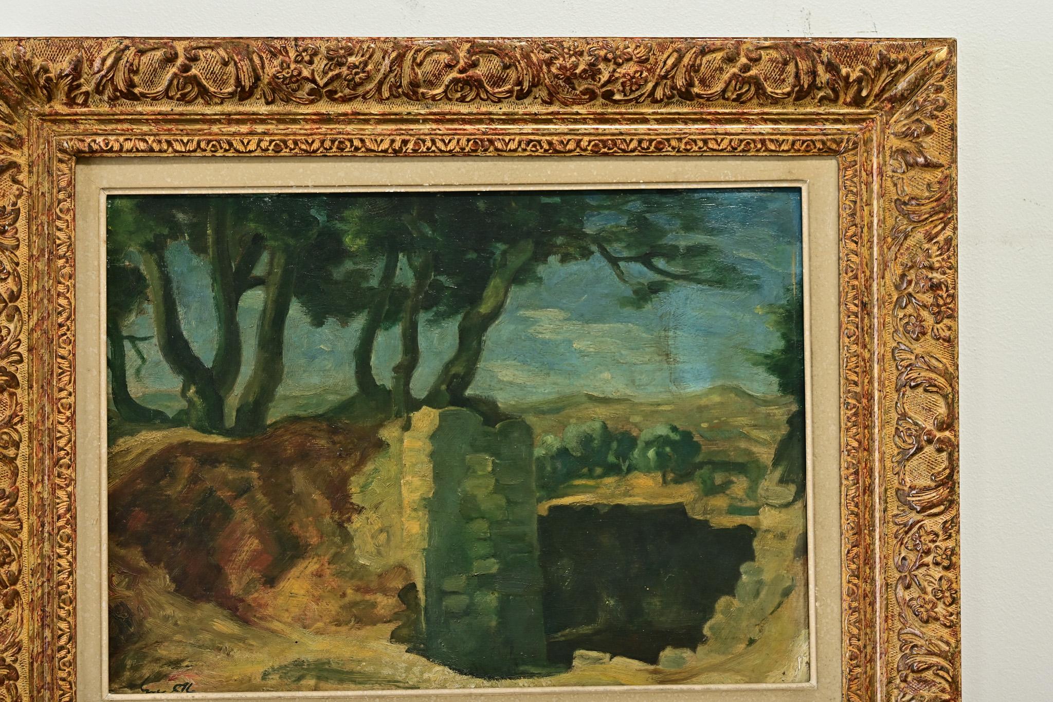 Gilt French Framed Landscape Painting