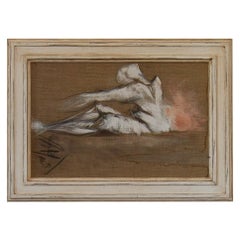French Framed Oil on Canvas Painting by Micky Pfau, 1995