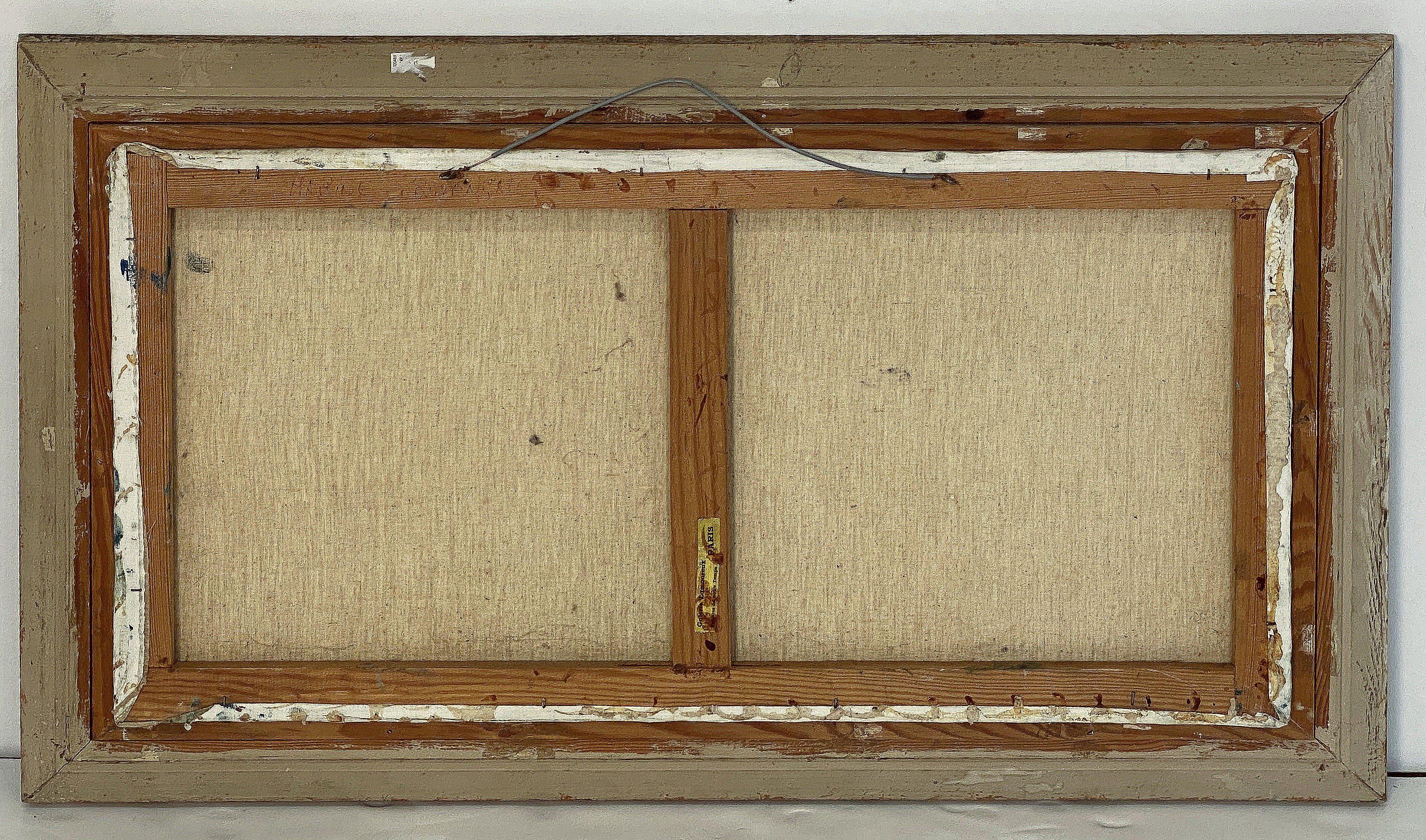 Quadro ad olio francese con cornice che raffigura una scena di porto mediterraneo in vendita 9