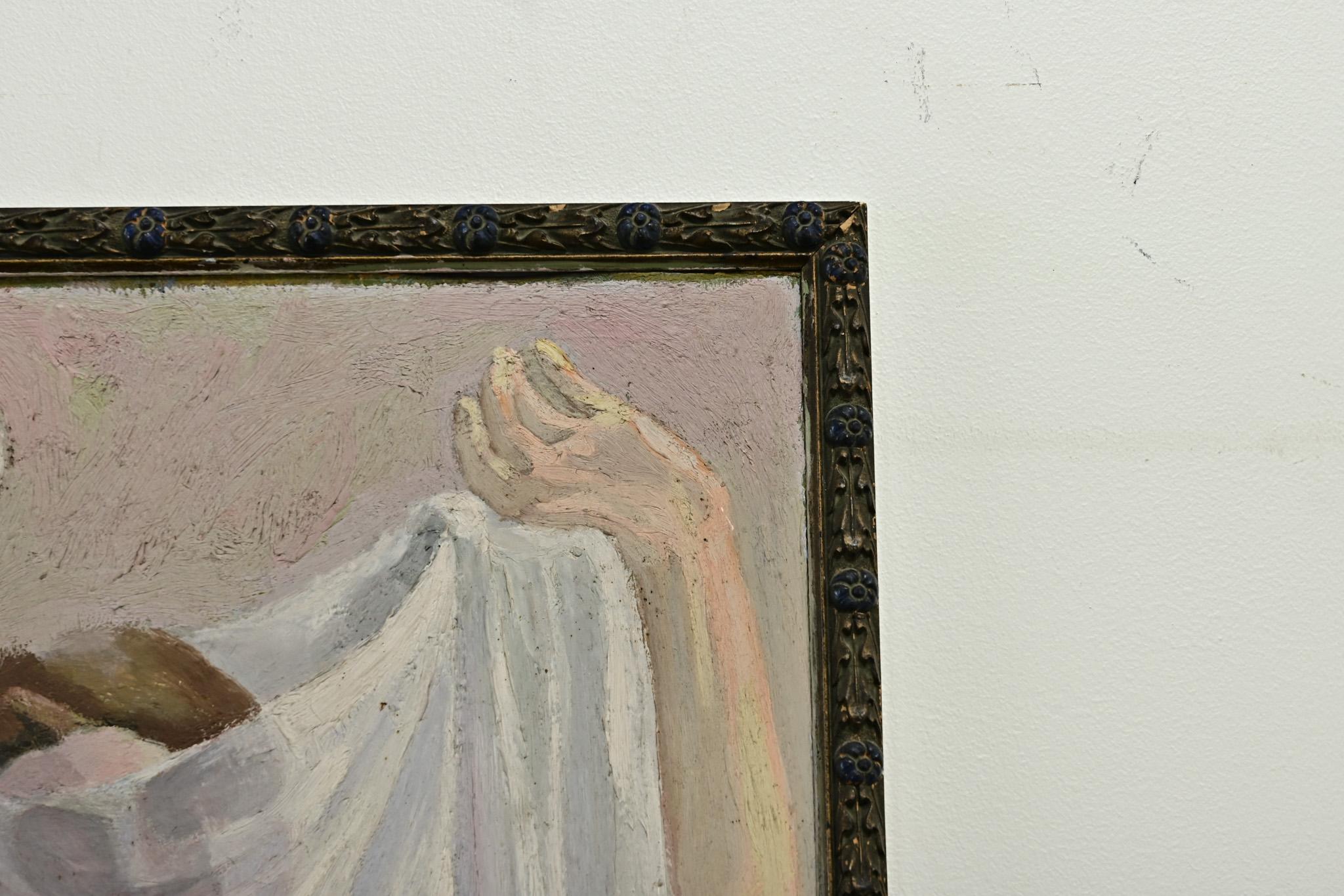 20th Century French Framed Painting of a Lady For Sale
