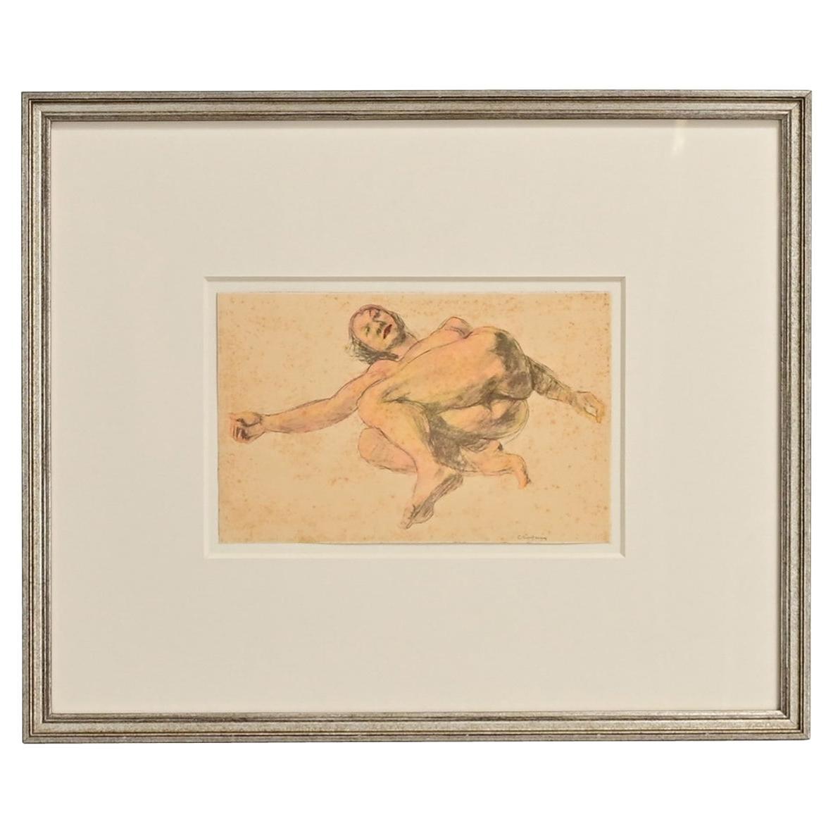 French Framed Painting of a Lady For Sale