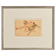 Vintage French Framed Painting of a Lady