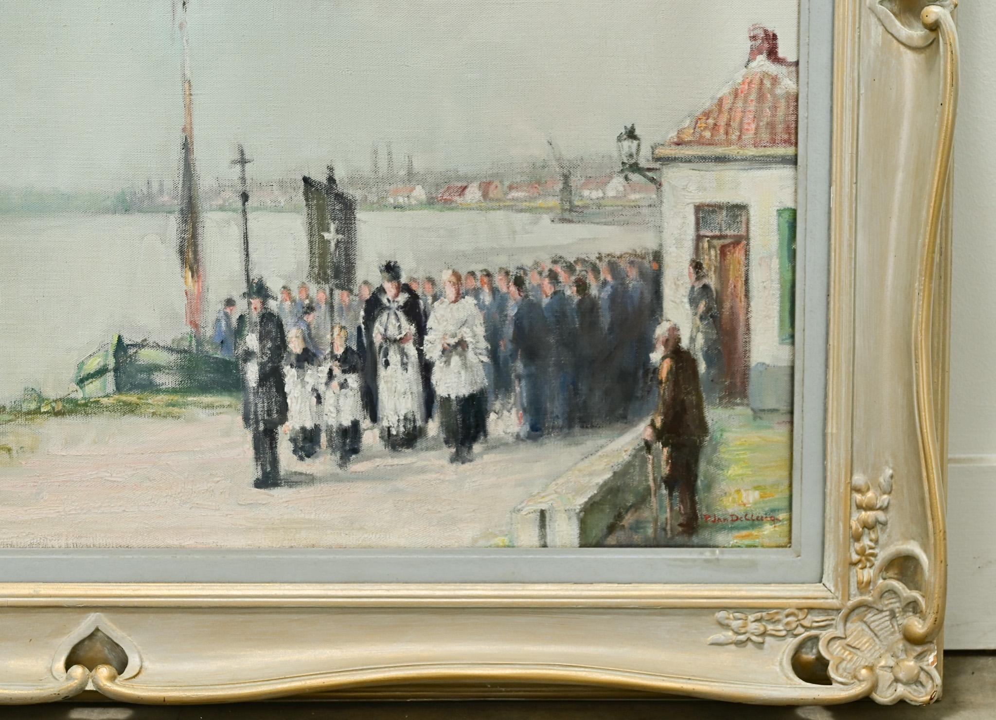 French Framed Painting, Prayer Procession for Fisherman 1