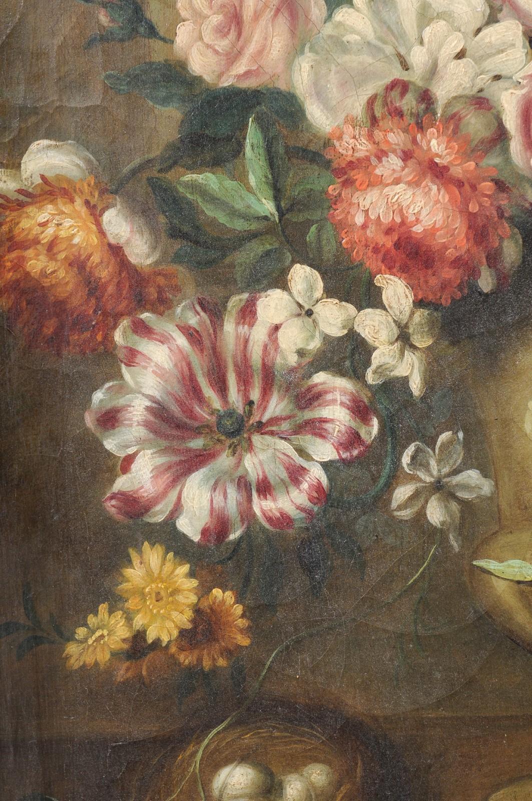 French Framed Still-Life Oil Painting Depicting a Bouquet of Flowers, circa 1850 5