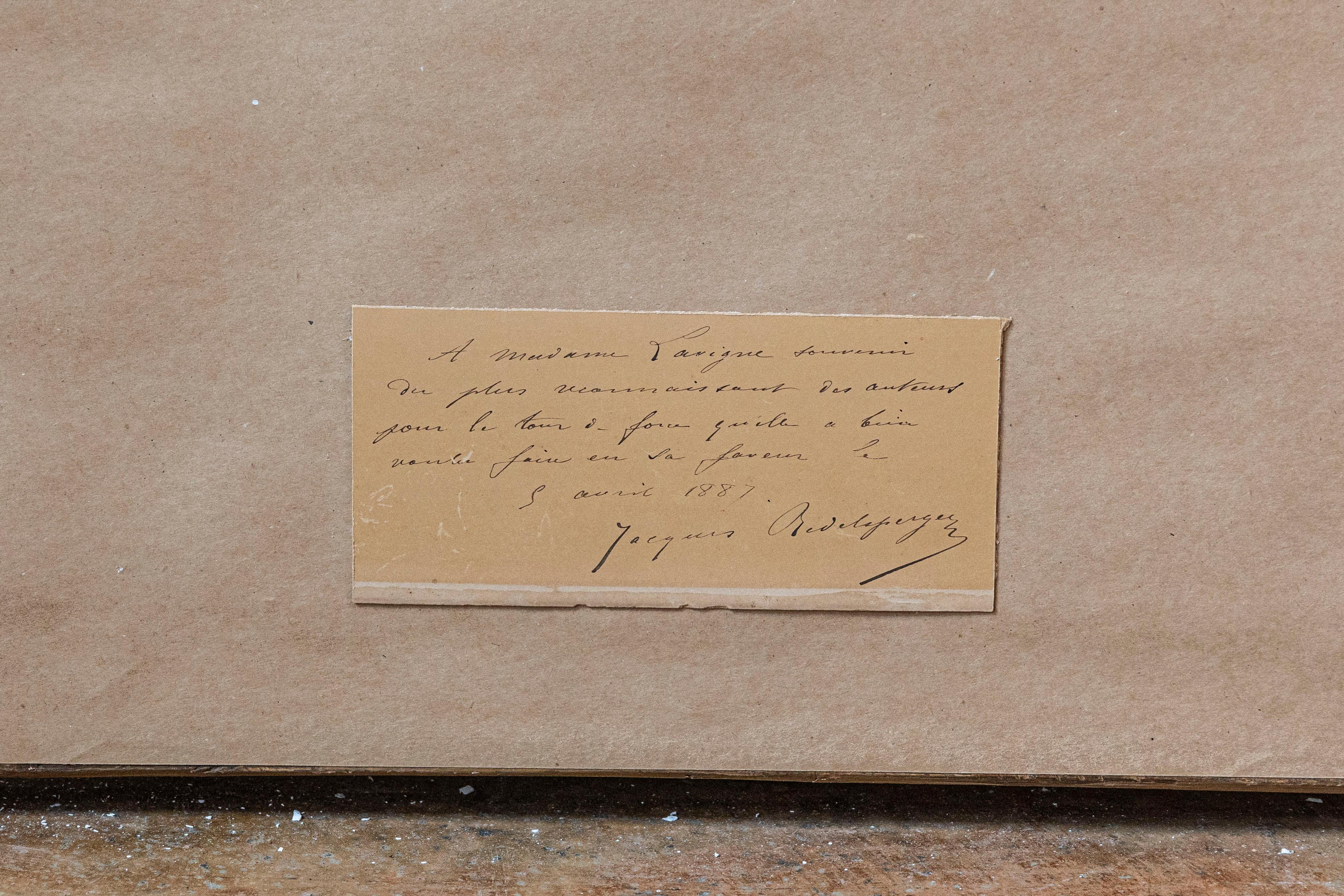 Acquerello francese di natura morta incorniciato firmato Jacques Redelsperger, 1887 circa in vendita 3