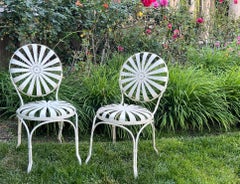 Französische François Carré Sunburst Gartenstühle - Satz von 2
