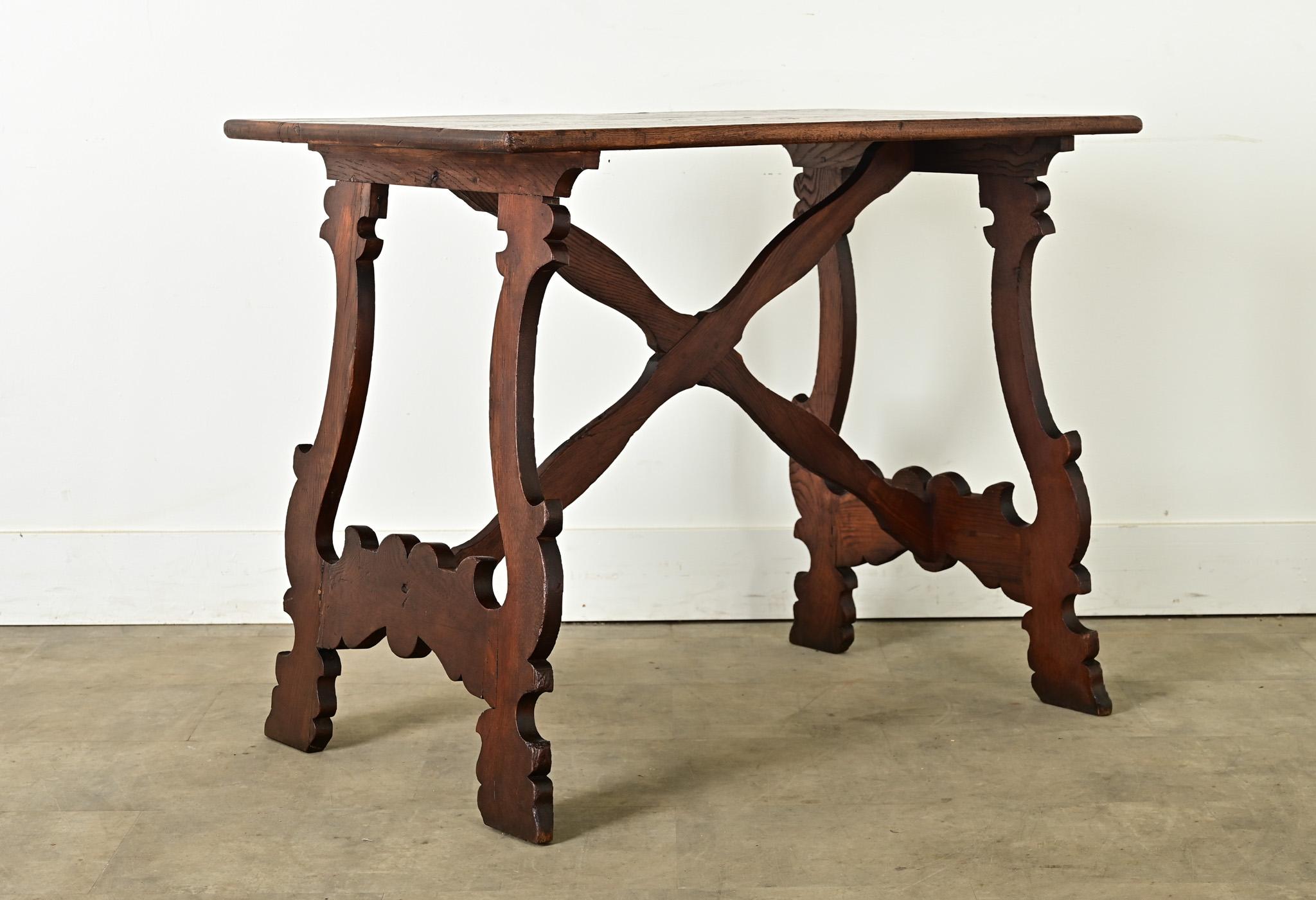 19th Century French Fratino Oak Occasional Table-Desk For Sale
