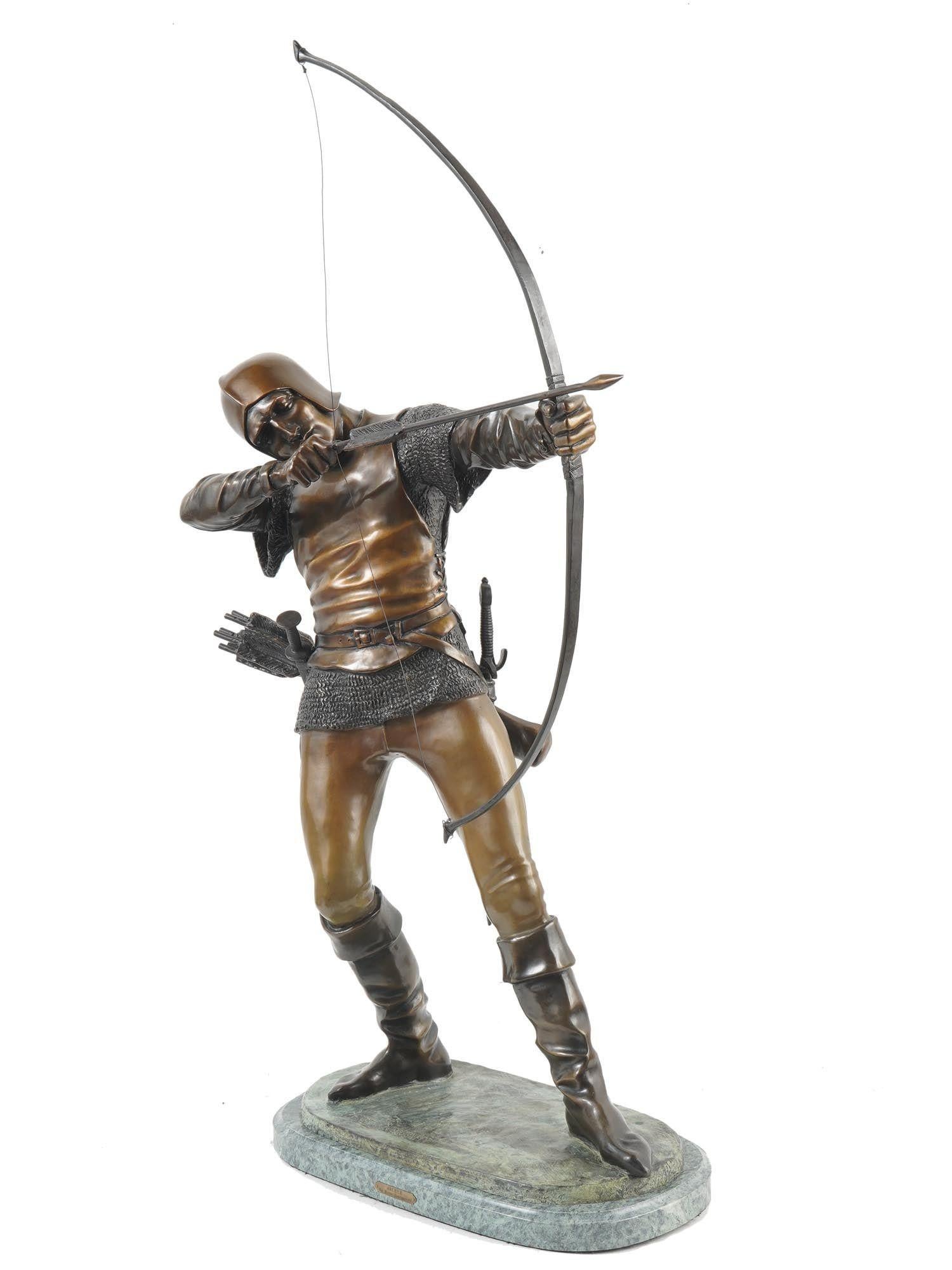 French Free Archer Bronze Statue After Pierre Tourgueneff For Sale 2
