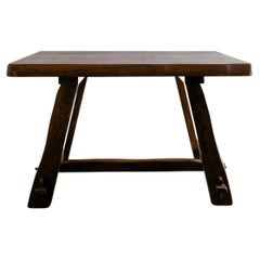 Olavi Hänninen Free Form Console Desk Dining Table in Elm Prod in Finland, 1970s