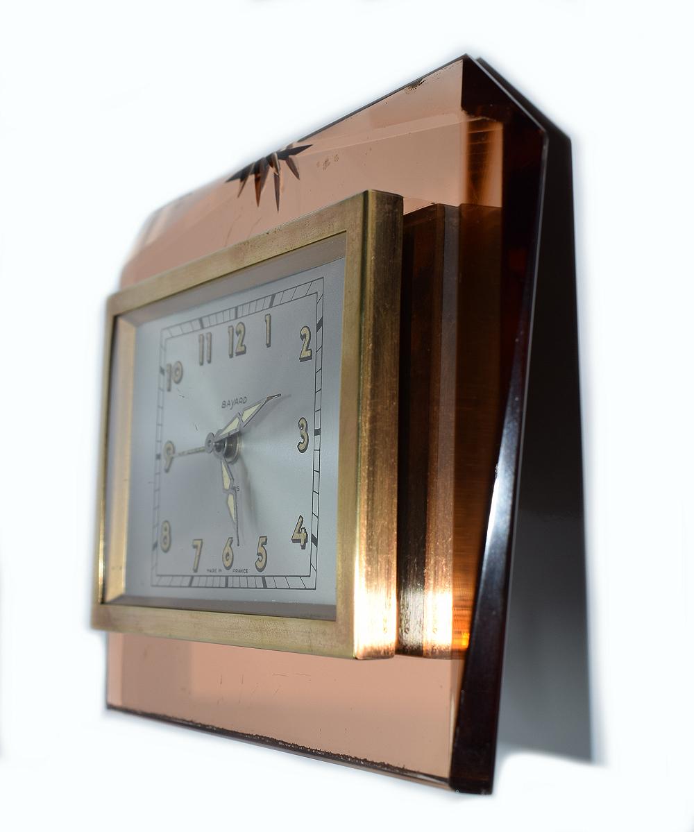 20th Century French Free Standing 1930s Art Deco Mirror Clock